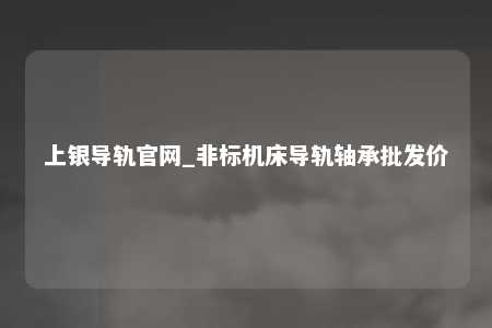 上银导轨官网_非标机床导轨轴承批发价
