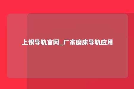 上银导轨官网_厂家磨床导轨应用