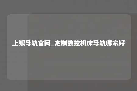 上银导轨官网_定制数控机床导轨哪家好