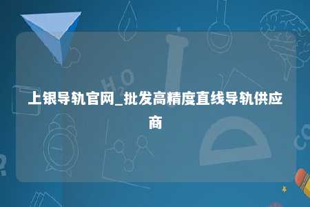 上银导轨官网_批发高精度直线导轨供应商