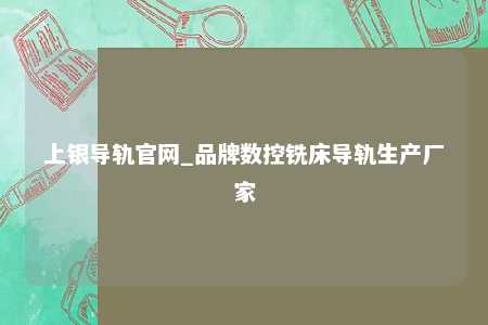 上银导轨官网_品牌数控铣床导轨生产厂家