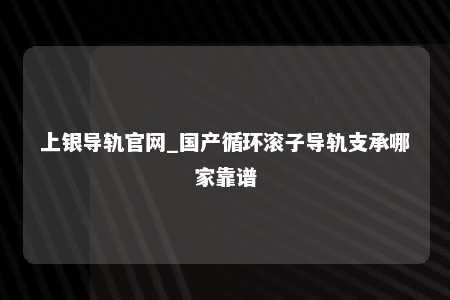 上银导轨官网_国产循环滚子导轨支承哪家靠谱