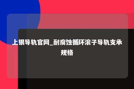 上银导轨官网_耐腐蚀循环滚子导轨支承规格