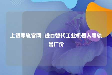 上银导轨官网_进口替代工业机器人导轨出厂价