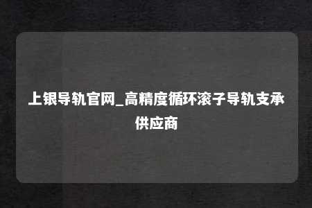 上银导轨官网_高精度循环滚子导轨支承供应商