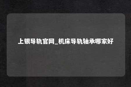 上银导轨官网_机床导轨轴承哪家好