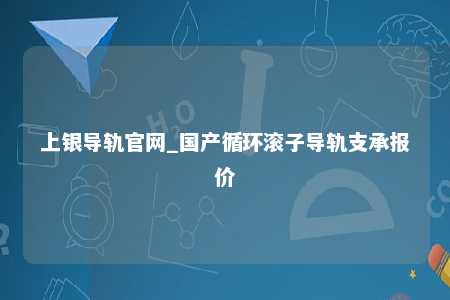 上银导轨官网_国产循环滚子导轨支承报价