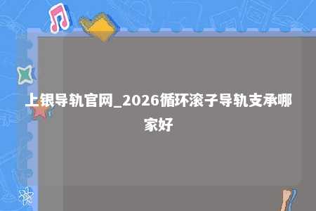 上银导轨官网_2026循环滚子导轨支承哪家好