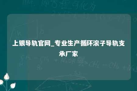 上银导轨官网_专业生产循环滚子导轨支承厂家