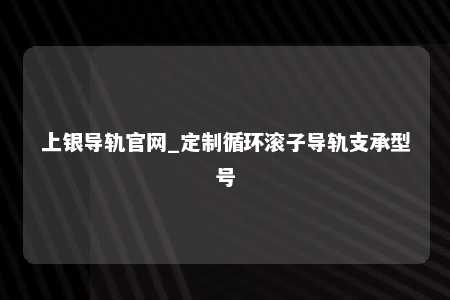 上银导轨官网_定制循环滚子导轨支承型号