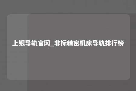 上银导轨官网_非标精密机床导轨排行榜