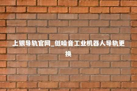 上银导轨官网_低噪音工业机器人导轨更换