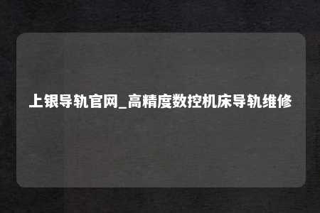 上银导轨官网_高精度数控机床导轨维修