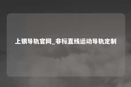 上银导轨官网_非标直线运动导轨定制