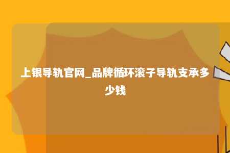 上银导轨官网_品牌循环滚子导轨支承多少钱