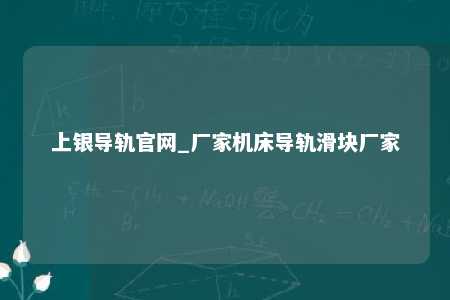 上银导轨官网_厂家机床导轨滑块厂家
