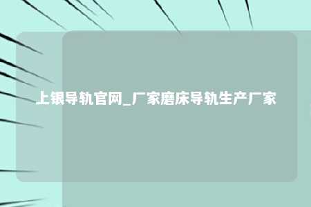 上银导轨官网_厂家磨床导轨生产厂家