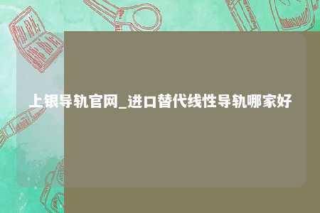 上银导轨官网_进口替代线性导轨哪家好